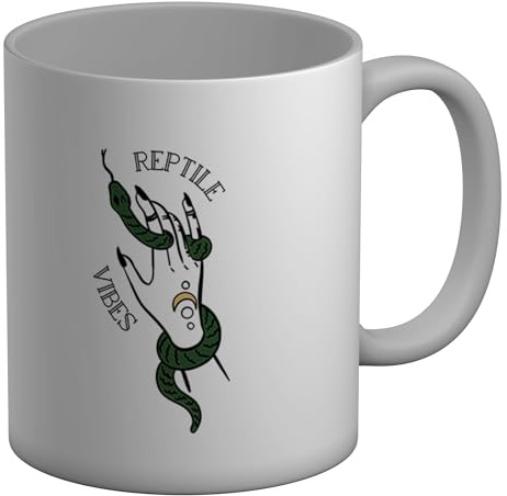 Shopagift Snake Lover Mug Reptile Vibes White 11oz Large Ceramic Cup