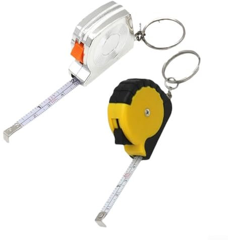 Mètre ruban multifonction de 1 m avec porte-clés, règle compacte en acier souple pour la menuiserie et la mesure des meubles (a)