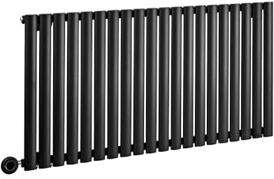 MILANO 1200W Black Horizontal Single Panel Electric Radiator Plug 635x1180