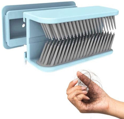 IKOPFLN Dusche Haarfänger- hair catcher shower - Silikon Haarfänger an der Wand Montiert - Selbstklebend Haarsammler - Wiederverwendbares Shower Hair Catcher(Blau)