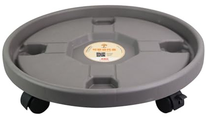 Supporto per piante rotante, carrello per piante con ruote, base a rullo per piante rotonda, resistente, carrello per piante rotondo, grande e pesante, con ruote
