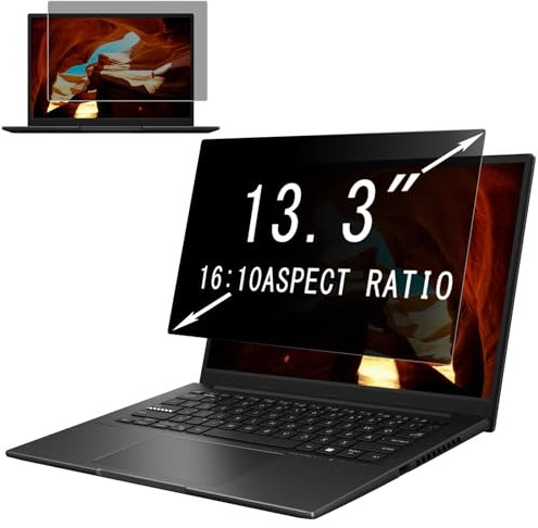 MoSuul Laptop Blickschutzfilter 13.3 Zoll 16:10, Notebook Privacy Filter, Anti-Spy Blickschutzfolie Anti-Blaulicht und Blendschutz für 13.3 Laptop für Lenovo/SGIN/Hp/Dell/Acer/Lenovo/ThinkPad/Asus