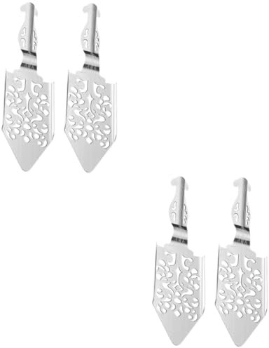 UTHCLO 4pcs Vintage Absinthe Spoon Hollowed Dripper for Sugar Cube Dissolving Elegant Wormwood Cocktail Tool for Home Bar and Restaurant Use