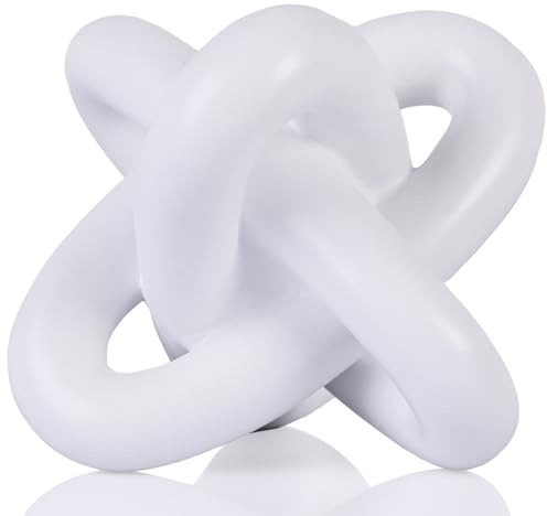 DOVDOV Weiß Knoten Dekoration, dekorative Knoten-Skulptur, Wohnkultur, Kaffeetisch Ketten-Dekoration, Wohnzimmer-Regale, Bücherregale, Konsolen, Eingangsbereich, Bücherregal Dekoration.