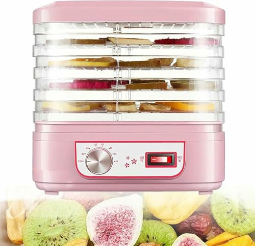 Essiccatore per Alimenti a 5 vassoi, essiccatore Elettrico per Frutta e Verdura con Temperatura controllata da 35 a 70 °C, Ventilazione a 360°, essiccatore ad Aria per Snack