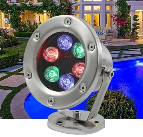 GUODDM Luces LED Subacuáticas Para Estanques, Luz De Paisaje Ajustable De 180°, Lámpara LED Sumergible Para Piscina De 12 V(Yellow,12W(AC12v))