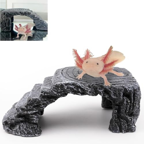 Axolotl Höhle Axolotl Verstecke für Aquarium & Terrarium, Unterschlupf für Pleco, Krabben, Fische, Schildkröten, Betta, Geckos, Frosch, Harz Tank Dekor