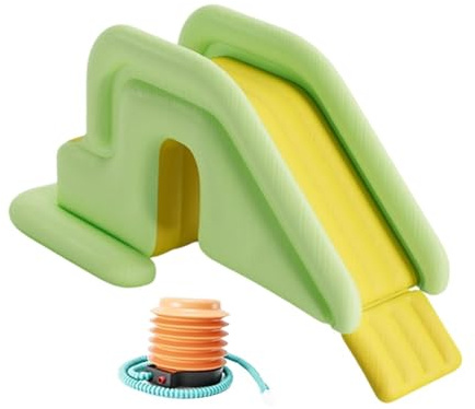 Folpus Tobogán acuático Inflable para niños, tobogán de Piscina Alargado y ensanchado, práctico Inflable con Bomba de pie para Fiestas al Libre.