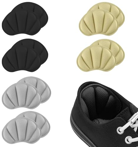 Protege Talon Chaussure, 6 Paires Coussinet Talon Chaussure Autocollante Antidérapante, Coussinets Plantaires Et Pour Talons Anti-Ampoules Pour Chaussures (2Noir, 2Gris, 2Couleur Peau)