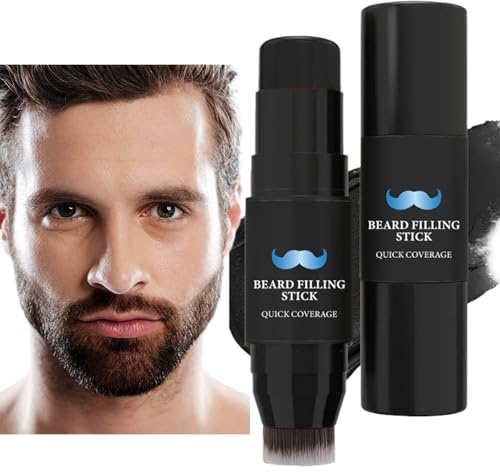 Beard Pen Filler - 3 Step Coloring Process Brush Head 2 In 1 | Delivers Rich Pigment Thick Hair Filling Stick | Beard Color For Custom Grooming Preferences