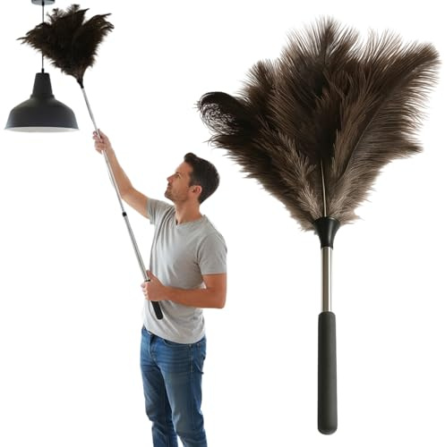 Feather Duster Extendable, Extendable Feather Duster, Long Handled Duster, Fan, Blind Cleaning, Reusable Household Cleaning Tool