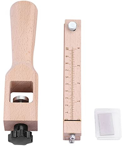 Wooden Hand Leather Strip Strap Adjustable Cutting Tool DIY Craft Tools Cutter with 3 Blades