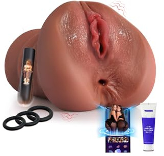 Cacuola Realistische Masturbatoren für Männer Sex Toys – Masturbatoren Set mit Mini KI-Interaktivem Vibrator & Penisringen, Weiche Flüssigsilikon, Sex Spielzeug für Männer & Paare