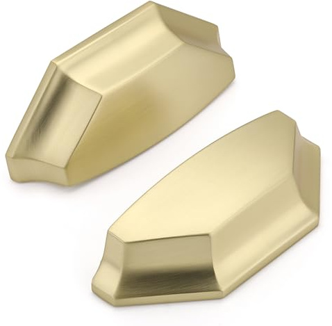 SYZOW 4 Pièces Poignée de Coquille Rétro Poignee de Meuble Bouton Tiroir Poignée pour Placards Armoire Commode Tiroirs (Doré, 64mm)
