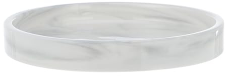 CLISPEED Plateau de Rangement en Céramique Marbrée Gris 7 Pouces Rond Antidérapant pour Bijoux Cosmétiques et Accessoires de Salle de Bain Organisateur Décoratif Nordique