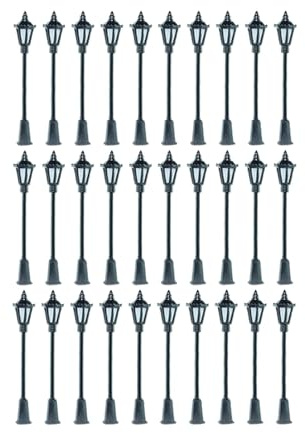 Xgdsnly Lampioni Ferrovia Modello Illuminazione Miniature Cortile Progetti Costruzione Oggetti Ornamentali per Casa Paesaggio Fotografia, 30 Pezzi
