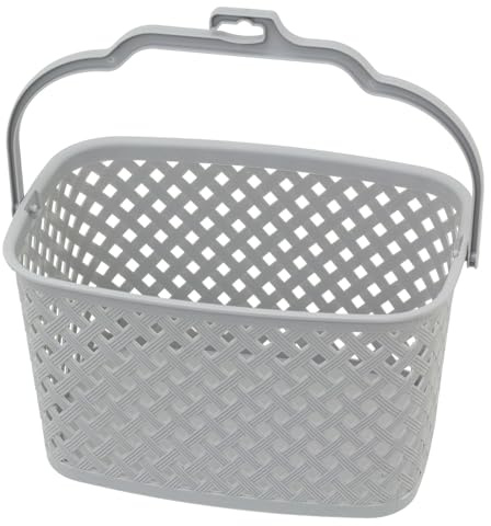 Plastic Washing Line Peg Basket with Hook | Hanging Clothes Peg Holder with Drainage Holes for Indoor and Outdoor Laundry Use - Colour Varies