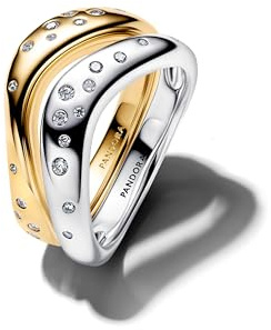 PANDORA Ring-Set für Damen Zweifarbig 164674C01