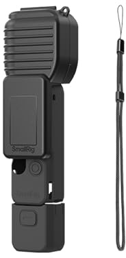 SMALLRIG Skyddsset för DJI Osmo Pocket 4, hårt skal och silikon 2-i-1, integrerat gimbal-skyddande fodral, vridskydd, fri ögla för bärband, med handledsrem – 6005