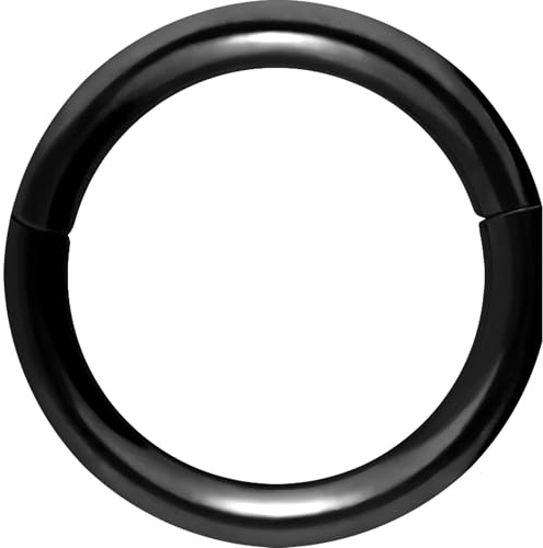 PIERCINGLINE Segmentring Clicker Chirurgenstahl Piercing Ring Nase Septum Ohr Helix Tragus Schwarz 0,8 x 5 mm