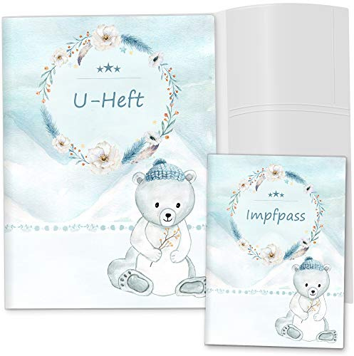 OLGS U-Heft und Impfpasshülle Set | Nordpol | Untersuchungsheft Hülle 3-teilig & Impfpass Hülle | Geschenke Baby | Babygeschenke zur Geburt (U-Heft Set 3-teilig, Bär)
