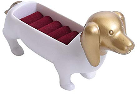 Tubayia Hund Form Schmuck Ring Display Rack Ringhalter Ohrring Ohrstecker Organizer