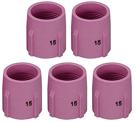 RIVERWELD WIG Gaslinse Keramikkappen Jumbo 53N89 15# 24,0mm 10 Stk | 15/16 Öffnung Aluminadüse Großdurchmesser für PTA DB SR WP 9 17 18 20 25 26 WIG