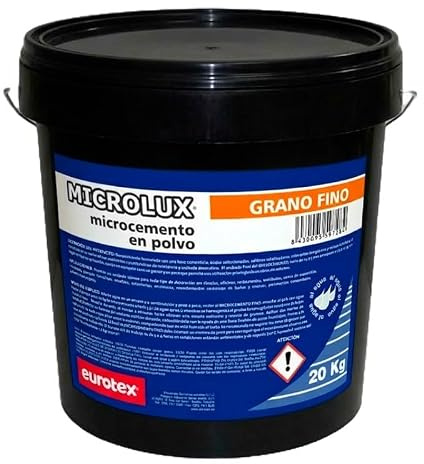 Nazza Microlux - Microcemento en polvo de grano fino para suelos y paredes, Ideal para decoración de terrazas, fachadas, baños, cocinas - Uso exterior e interior, Color blanco, 20 Kg