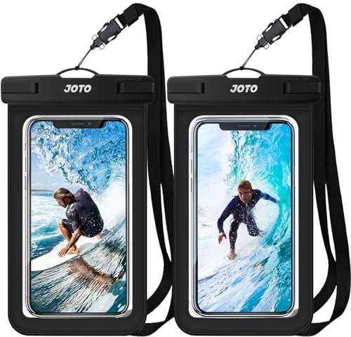 JOTO 2 Pochettes Étanches Smartphone Certifiée IPX8 iPhone 16/15/14/13/12/11 Plus Pro Max, Xiaomi Redmi Note 13/13 Pro 12 A3, Galaxy A15 A35 A25 A54 A55, Housse Étanche Jusqu'à 7 Pouces -Noir