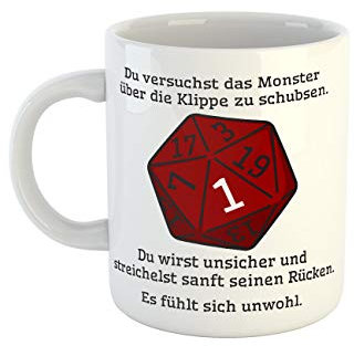 clothinx Epischer Patzer - Pen and Paper Rollenspiel - für Rollenspieler - Dungeonmaster - Abenteurer - Fantasy - Geschenkidee für Rollenspieler und DnD - Weiße Tasse mit Aufdruck
