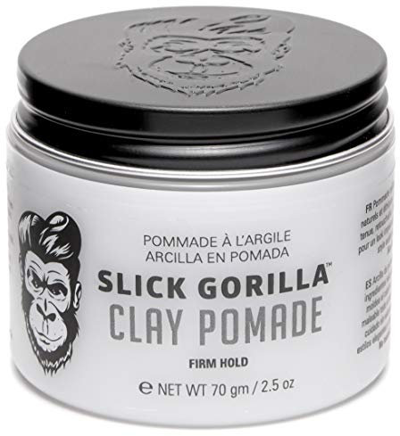 Slick Gorilla Hair Clay Pomade for Men, Mens Hair Pomade for Firm Hold, Strong Structure, Low Shine, Natural Matte Finish, Clay Styling Products, 70 g