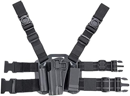 Gexgune 1911 Drop Leg Holster, linkes Bein Drop Leg Oberschenkel Pistole Holster Magazin & Taschenlampentasche für 1911 M1911
