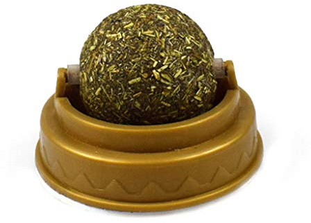 Fahou Natürliche Katzenminze Katze Wand Stick-on Ball Spielzeug, Behandelt Gesunde Natürliche Entfernt Haarballen, Um Die Verdauung Zu Fördern Katzengras Snack Haustierzubehör