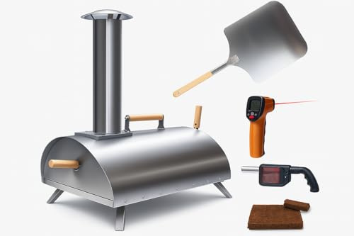 Pellethead PoBoy Holzbefeuerter Pizzaofen, tragbar für das Kochen im Freien, inklusive Pizza-Pack-Backofen-Zubehör-Set