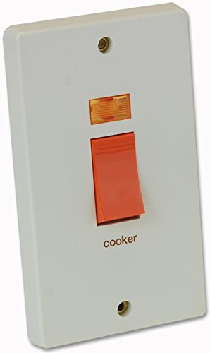 Interrupteur de cuisinière 2G 50A blanc | Interrupteurs/prises de courant Commutateur Gammes électriques, 1 X Qté - 4500/31