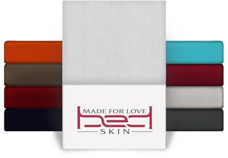 Bedskin Jersey Spannbettlaken 120x200 cm – 100% Baumwolle Spannbetttuch, weich & atmungsaktiv (Weiß)