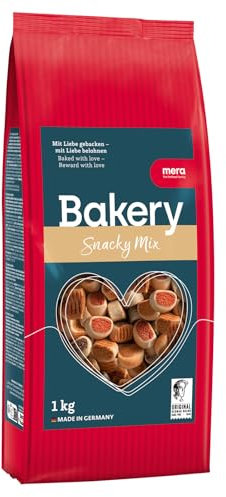 mera Bakery Snacky Mix, Hundeleckerli für Training oder als Snack, Leckereien für Hunde aus natürlichen Zutaten, schonend gebackene Hundekekse, 1kg