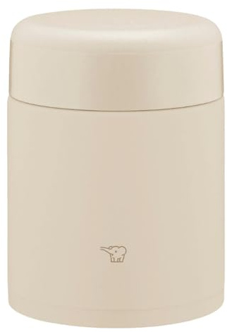 ZOJIRUSHI Zojirushi Mahobin Stainless Steel Thermal Soup Jar, Lunch Jar, Seamless 13.5 fl oz (400 ml), Beige, Integrated Lid and Seal, Easy to Clean, Only 3 Pieces Wash SW-KA40-CM