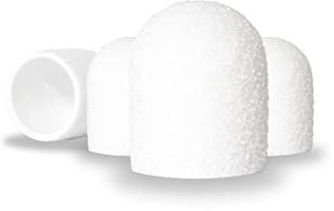 LALILL 10 unidades Capuchones LUX blancos 10 mm grano 80 - Capuchones abrasivos para torno uñas - Manicura, pedicura y podología - Accesorios para limar durezas y modelar uñas
