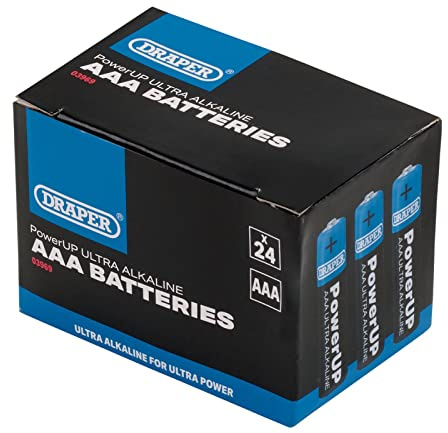 Draper PowerUP 03969 Lot de 24 Piles alcalines AAA