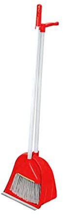 Best House Broom Dustpan Set Long Handle Broom and Dustpan, Dustpan and Brush Set for Latest Style Durable Material Household, Cleaning Broom-Dustpan Set for Indoor Outdoor - Red (Pack of 1)