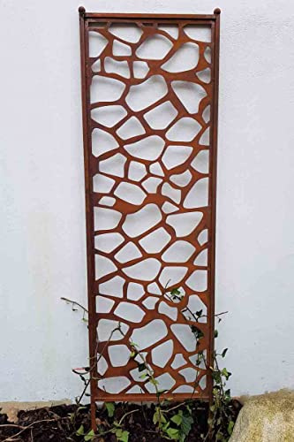 KUHEIGA Edelrost Stele Blume, H: 173cm, Deko-Stele Garten, Sichtschutz Edelrost