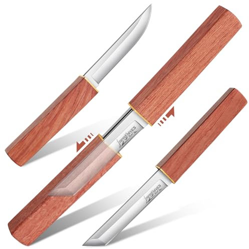 Japaknives Jagdmesser Outdoor 2 in 1 Doppelmesser D2 Stahl Survival Messer Japanisches Tanto Messer für Camping, Wandern Geschenke für Männer