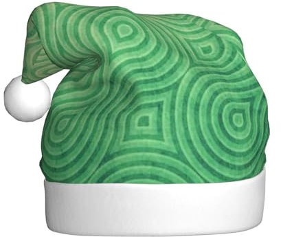Jmorco Grüne Kurve Textur Gedruckt Weihnachtsmütze Für Erwachsene, Unisex Weihnachtsmann Hut Xmas Urlaub Hut Für Weihnachten Neujahr Festliche Urlaub Party