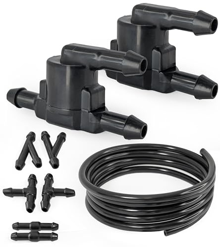 Kit d'extension universel 2 voies avec clapets anti-retour pour lave-glace avant et arrière - Compatible Toyota Lexus Nissan Opel et autres véhicules - Valves de contrôle pour gicleurs d'essuie-glaces