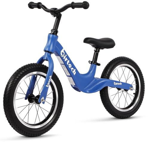 Birtech 14 inch Balance Bike 3+ Year Old, Kids Bike No Pedals, Air Tyres | Magnesium Alloy Frame, Adjustable Handlebar and Seat, Birthday Gifts for 3-6 Years Old Boys Girls