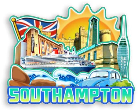 Quwsne Kühlschrankmagnet Southampton UK Kühlschrankmagnet Stadt Reise Souvenirs Touristengeschenke 3D klassische Sehenswürdigkeiten handgefertigt Handwerk Heimdekoration -1486, QS-WC-1486