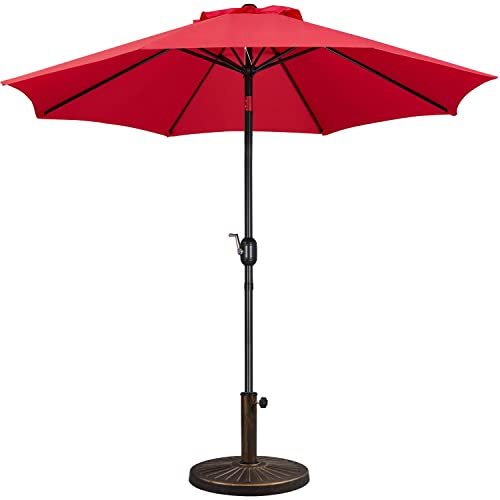 Yaheetech Parasol de Jardin 230cm/270cm avec Pied 10 KG Inclinable Extérieur, Cadre en Métal Protection Solaire pour Jardin, Terrasse, Patio, Piscine, Balcon