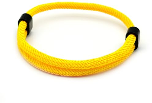 Bracelet paracorde fait de corde à voile en nylon | Bande de marin surfeur réglable | Pour les loisirs, le sport et la vie quotidienne (Jaune)