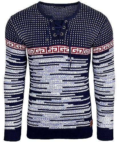 Subliminal - Jersey para hombre con cuello en V y malla de jersey sobre invierno BX52156